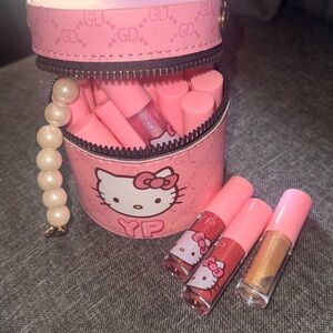 Hello Kitty Pink and Gold Kids Lip Gloss Bag